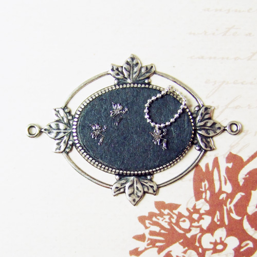 J 1412 Silver Fairy Necklace & Earrings Jewelry set 1" scale